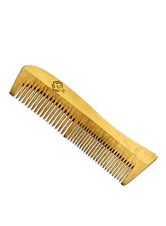 NCR Neem Hair Wooden Comb for Men & Women Anti Hairfall Dandruff Control Dual & Single Teeth Comb - Image 2