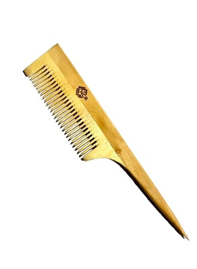 NCR Neem Hair Wooden Comb for Men & Women Anti Hairfall Dandruff Control Dual & Single Teeth Comb - Image 3