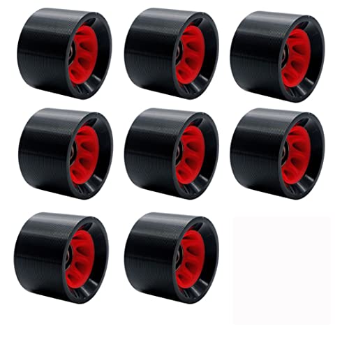 SzBlaZe 8 Pack 58mmx39mm Roller Skate Wheels 95A Quad Skate Wheels with Bearings for Outdoor Double Row Skating or Skateboard Accessories (Balck) - Image 1