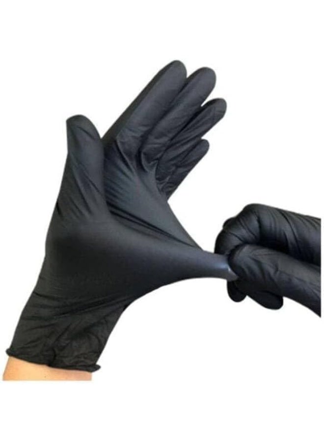 Premium 6-Mil Black Nitrile Medical Grade Gloves Tear-Resistant and High Elasticity Malaysian Made [100 Pack]