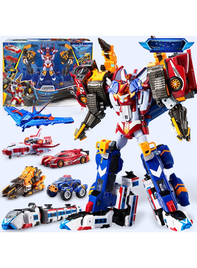 لعبة Topo Warrior Galaxy Detective Sonic Thunder Skyshatter Fortitude God Of War Star Wars King Liuhe Body Deformation Boy Toy - اللون: 7710 سفينة شكلين - Image 2