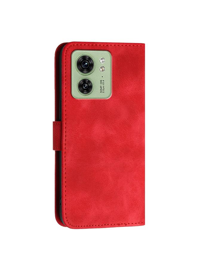 S-TOP Case For Motorola Edge 40 Grid Butterfly Embossed Pattern Leather Phone Case with Lanyard - Image 3