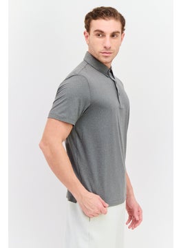 Van Heusen Men Regular Fit Plain Short Sleeves Polo Shirt, Light Grey  - Image 2