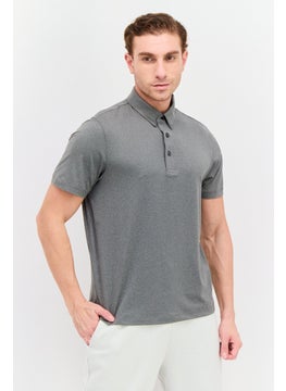 Van Heusen Men Regular Fit Plain Short Sleeves Polo Shirt, Light Grey  - Image 1