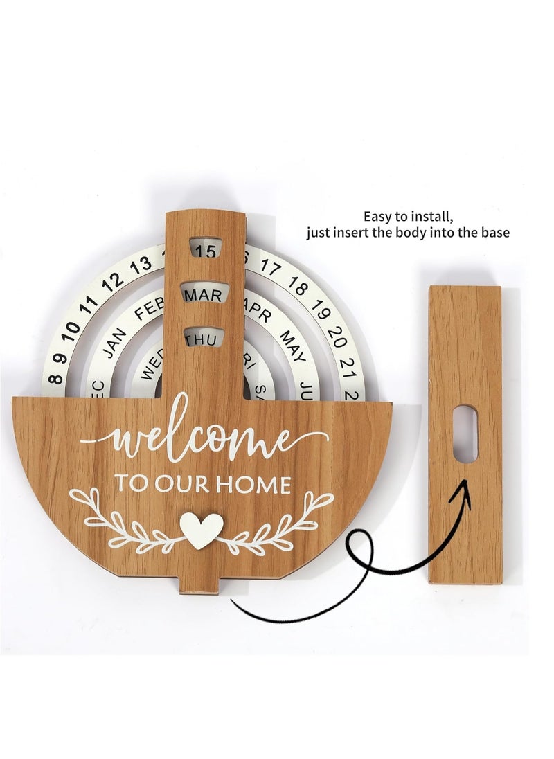 Generic Perpetual Calendar Wooden Blocks Calendar for Home Office Desk Date Week Month Accessories (Observation Wheel Calendar)  - Image 3