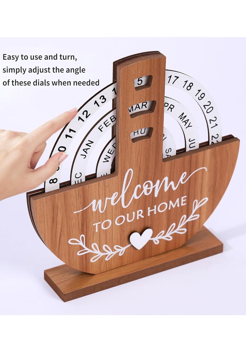 Generic Perpetual Calendar Wooden Blocks Calendar for Home Office Desk Date Week Month Accessories (Observation Wheel Calendar)  - Image 4