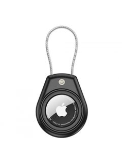 Suitable For Apple Airtag PC Half Bag Metal Rope Protective Case For Apple Tracking Anti-lost Positioning Protective Case-Color:Black-Applicable Models:airtag