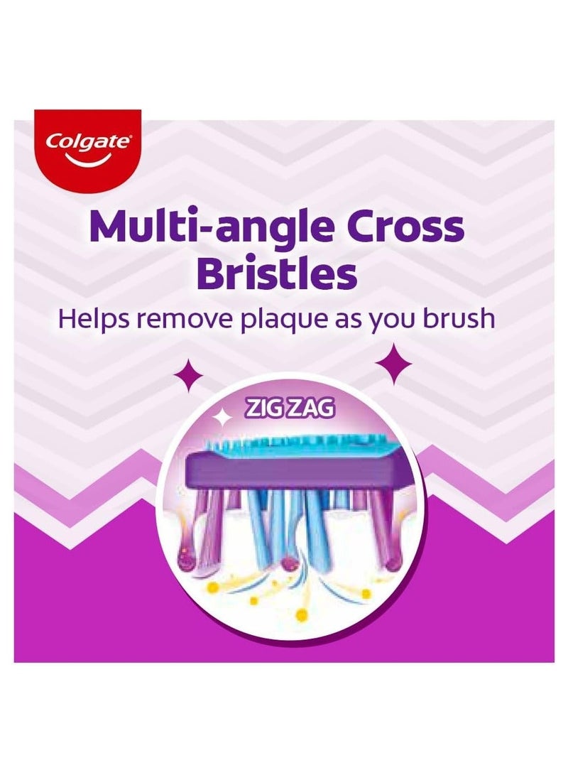 كولجيت فرشاة أسنان كولجيت زيجزاج ديب كلين متوسطة الحجم (عبوة من 6 قطع) - Image 3