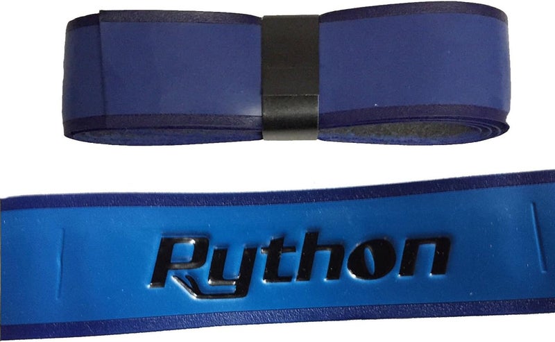 Python Deluxe Racquetball, Pickleball, Paddleball Replacement Wrap Grip (Black, Blue, and White Colors)
