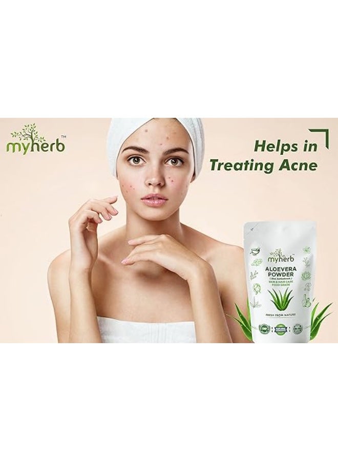 MYHERB 100% Pure Natural Organic Aloevera Powder (Aaloe Barbadensis) || 227 Gm/0.5 Lbs || Natural Skin Moisturizer || Eco Friendly || For Face, Skin,Hair Care & Food Grade -For Man And Women - Image 4