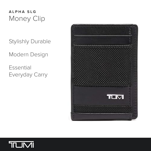 TUMI - Alpha Money Clip Card Case - Credit Card Wallet - Stylish Cash & Money Clip - 2.9" X 4.1" X 0.6" - Black - Image 2