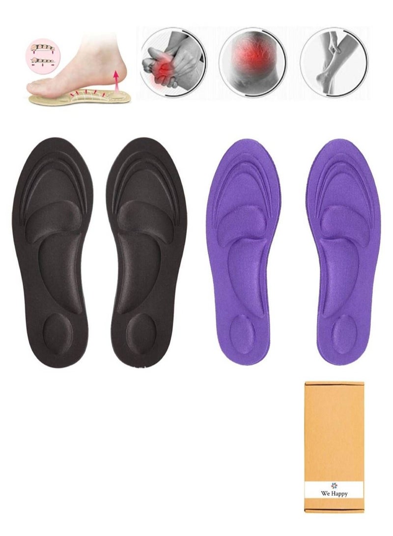 We Happy 4D Foam Comfort Shoe Insole Help Against Foot Pain Cushioning Metatarsal Arch and Heel Support 2 Pair - Image 1