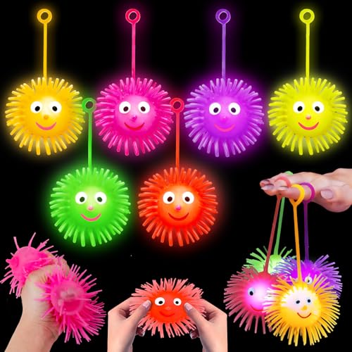 Basytodio 24 PCS Light Up Balls Party Favors for Kids 48 812 Sensory Squeeze Toys Bulk LED Puffer Balls Classroom Prizes Goodie Bags Stuffers Pinata Fillers Birthday End of Year Student Return Gifts - Image 1