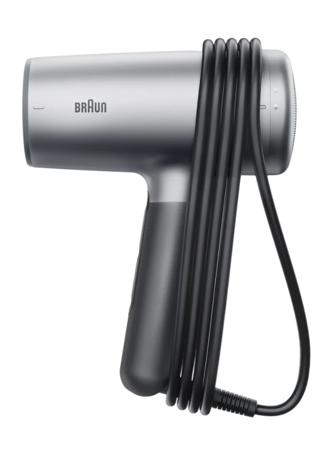 BRAUN Hair Dryer Hd4.3 Ultimate Performance, Styling, Shine And Care, Htdc Motor, 2200 Watts, Electronic Touch Control Brhd435Sde - Electro Grey.