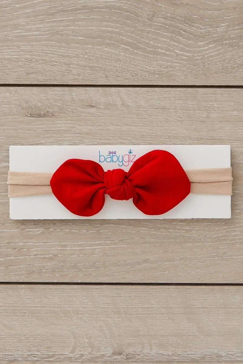 بيبيجيز Handmade Soft Style Thin Tied Natural Cotton Combed Cotton 2-Pack Baby Kids Girls Bandana Red White