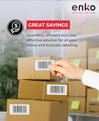 enKo Products enKo 4" x 2" Labels for Zebra Desktop Printers (12 Rolls | 9,000 Labels) - Direct Thermal Address Mailing Shipping Barcode FBA Stickers FNSKU Label for Zebra and Eltron (Perforated) - Image 5