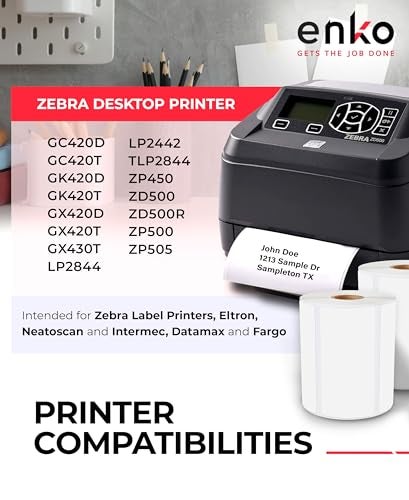 enKo Products enKo 4" x 2" Labels for Zebra Desktop Printers (12 Rolls | 9,000 Labels) - Direct Thermal Address Mailing Shipping Barcode FBA Stickers FNSKU Label for Zebra and Eltron (Perforated) - Image 3