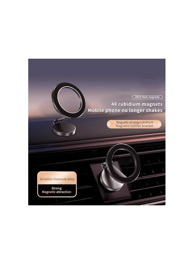 Green Tiger Magnetic Phone Holder: Car Mount Folding & 360° Rotation Magnetic Phone Holder for Car Strong Magnets iPhone Car Mount Hands Phone Holders for Your Car Dash Fits iPhone 16 15 14 13 Pro Max (Black) - Image 3