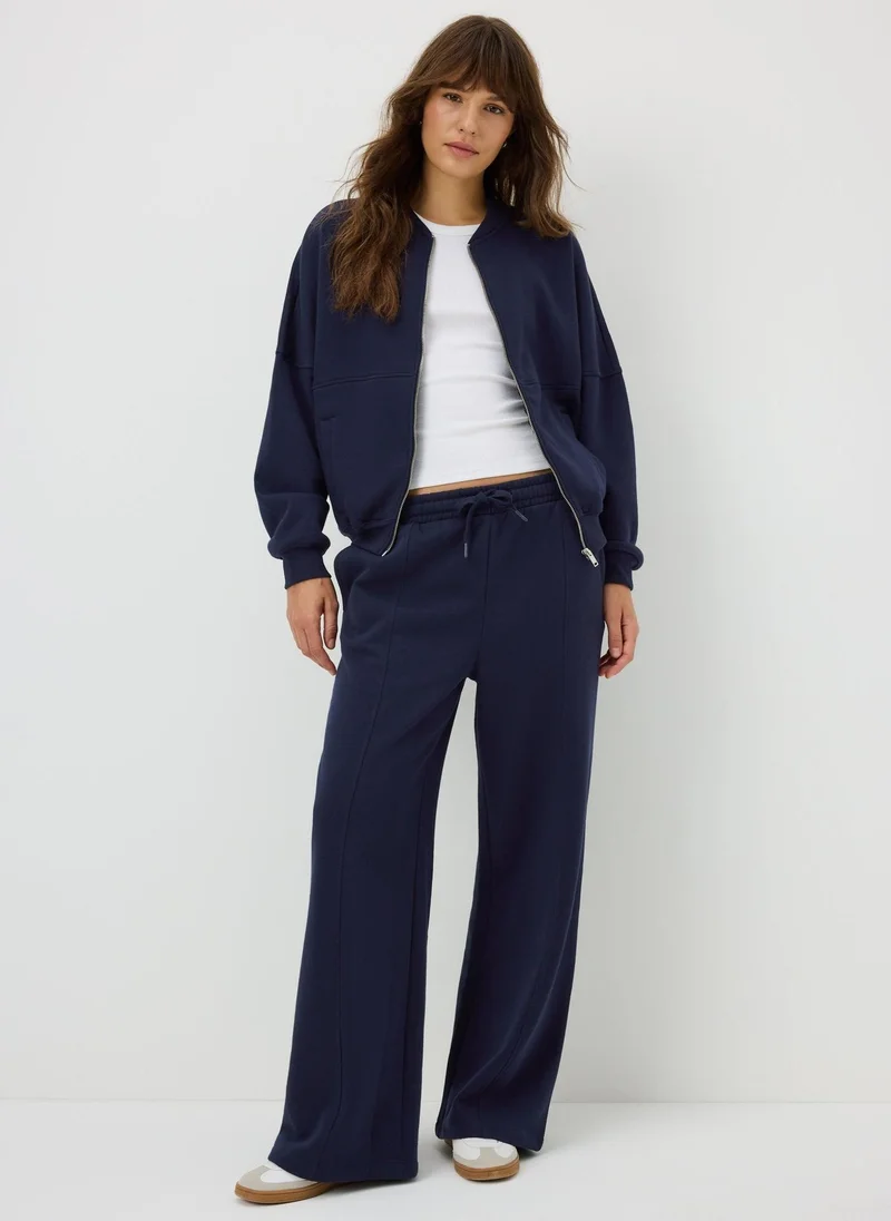 ماتلان Navy Collar Seam Zip Up Sweatshirt