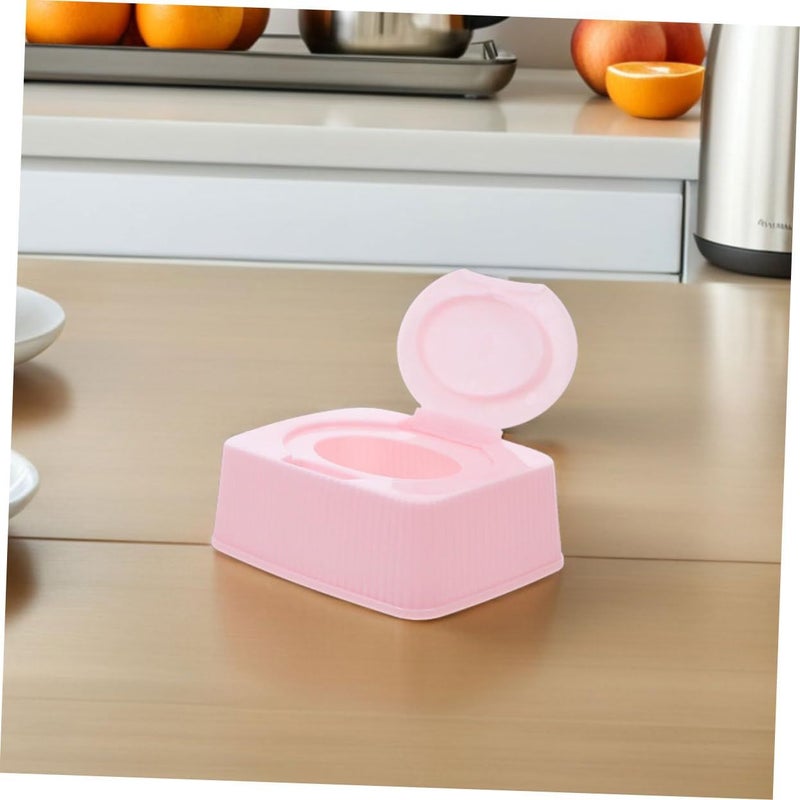 5pcs Wet Tissue Organizer Box Travel Wipe Holder Portable Storage Container Pink - Image 5