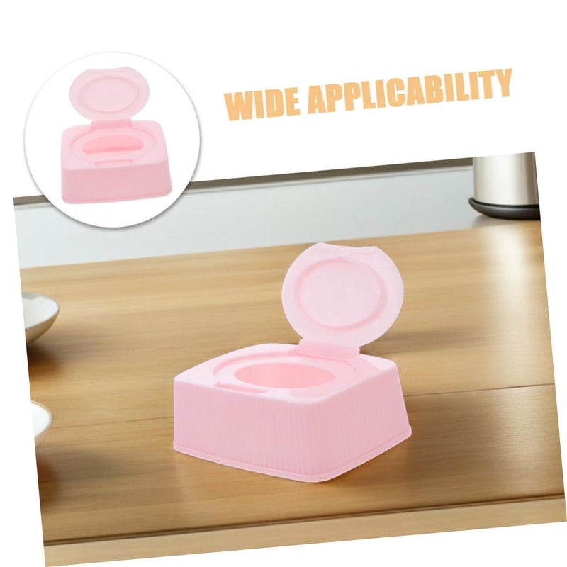 5pcs Wet Tissue Organizer Box Travel Wipe Holder Portable Storage Container Pink - Image 4