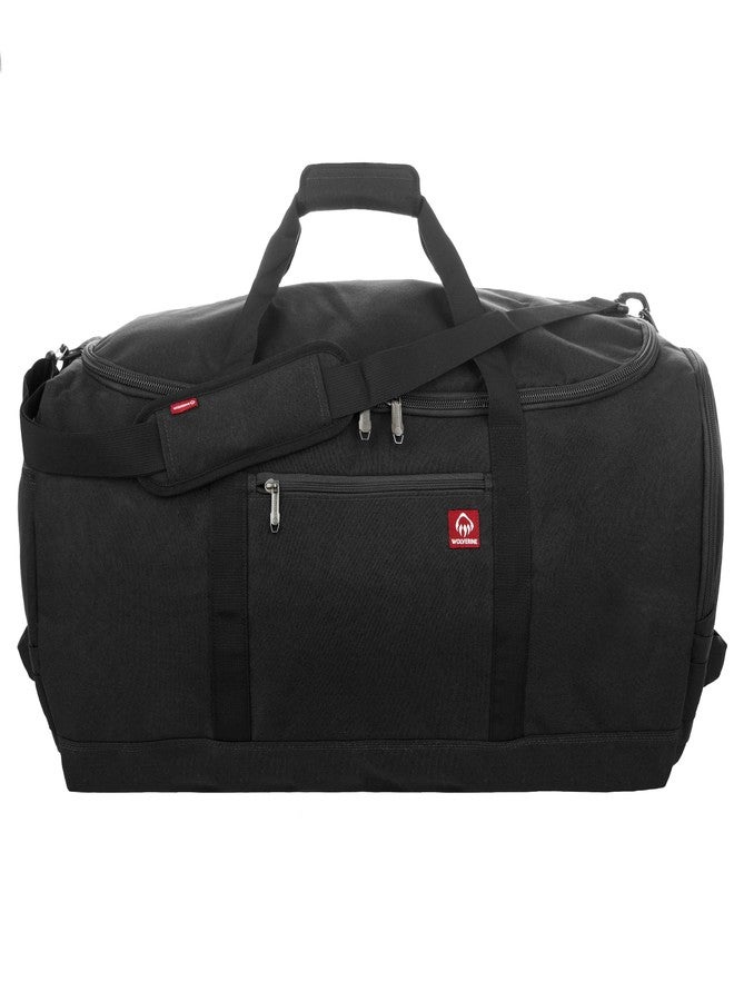وولفرين حقيبة سفر ولفيرين مقاس 30 بوصة مع جيب خلفي، مصنوعة من قماش عالي الكثافة، سعة 112 لترًا للجيب الرئيسي، لون أسود، مقاس واحد - Image 4