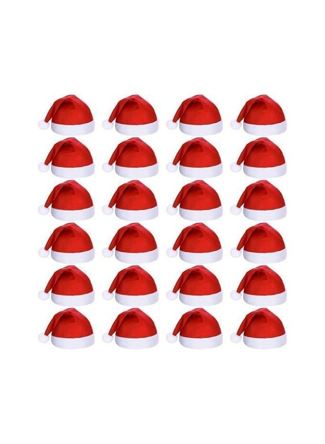 24 Pack Non-Woven Santa Claus Hats Christmas Party Supplies for Adults - Image 1