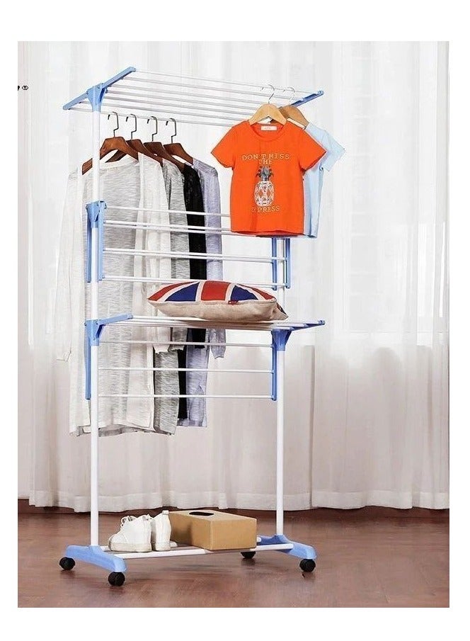 3-Layers Stainless Steel Laundry Rack - Clothes Hanger 170x126x64cm - Image 4