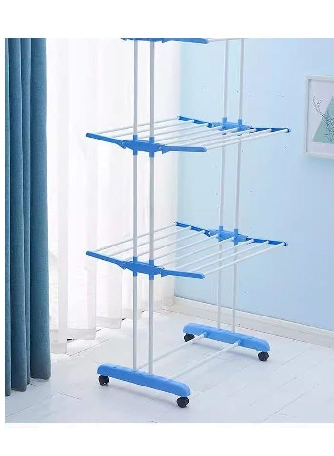 3-Layers Stainless Steel Laundry Rack - Clothes Hanger 170x126x64cm - Image 3