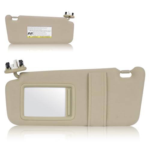 AEagle Sun Visor with Light for Toyota Camry 2007-2011 with Sunroof, Left Driver Side Beige Sunvisor Replace 74320-06800-B0 - Image 1