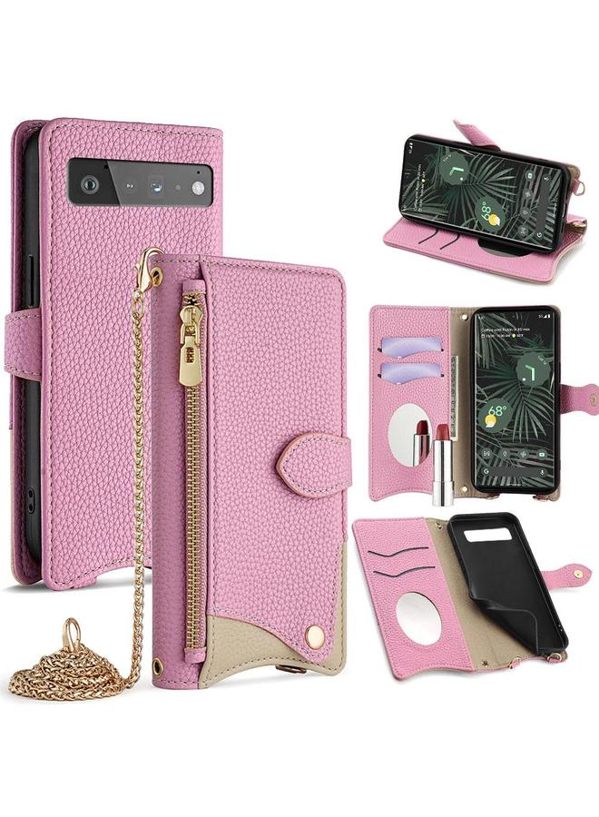 S-TOP Case For Google Pixel 6 Pro Crossbody Chain Fishtail Litchi Leather Phone Case - Image 1