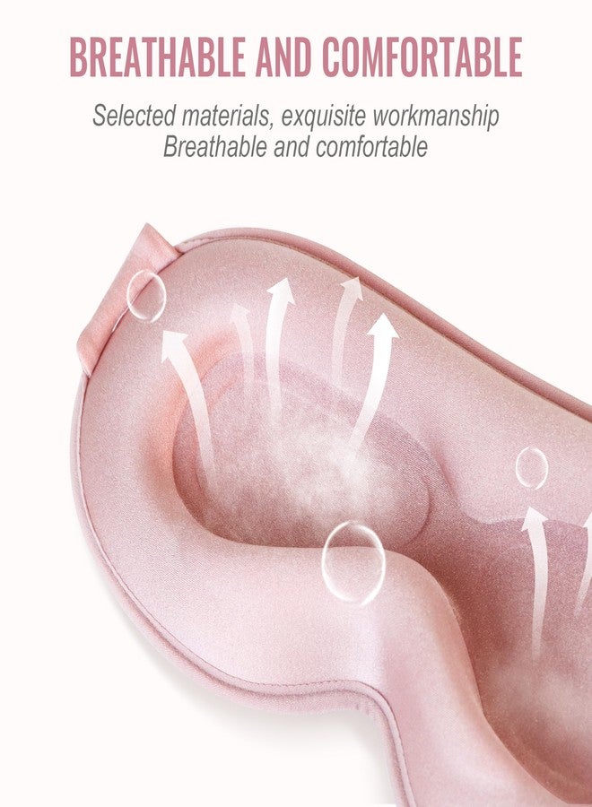 QUWOLACE Sleep Mask,Upgraded 3D Deep Contoured Eye Mask for Sleeping,No Pressure Eye Covers 99% Block Out Light Eye Mask with Adjustable Elastic Strap for Sleeping, Yoga, Traveling (1pc,Pink - Image 2