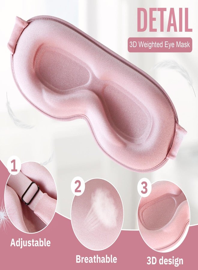 QUWOLACE Sleep Mask,Upgraded 3D Deep Contoured Eye Mask for Sleeping,No Pressure Eye Covers 99% Block Out Light Eye Mask with Adjustable Elastic Strap for Sleeping, Yoga, Traveling (1pc,Pink - Image 5