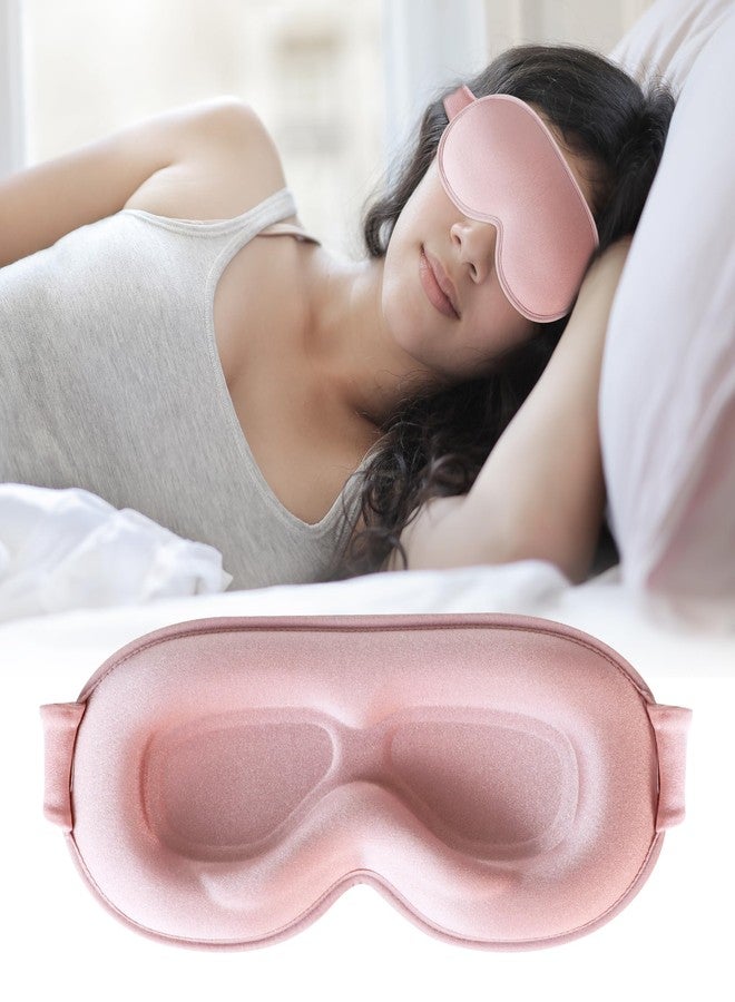 QUWOLACE Sleep Mask,Upgraded 3D Deep Contoured Eye Mask for Sleeping,No Pressure Eye Covers 99% Block Out Light Eye Mask with Adjustable Elastic Strap for Sleeping, Yoga, Traveling (1pc,Pink - Image 1