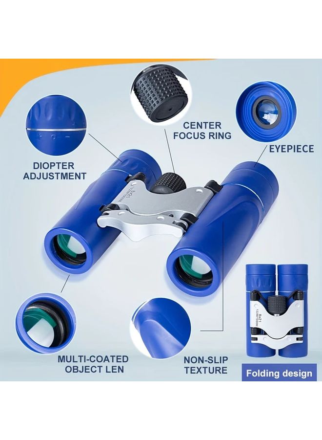 Blue 8x21 Binoculars 10X Magnification 25mm Large Objective Lightweight Portable for Bird Watching Concerts Travel - Image 5