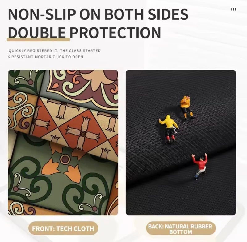 PIHARVA حصيرة باب الحمام مربعة 40x60 + 40x120 سم – حصيرة قدم مضادة للانزلاق ماصة للماء للمنزل، المطبخ، الدش، المدخل – قاعدة مطاطية سريعة الجفاف – سجادة أرضية ناعمة – متعددة الألوان (بني) - Image 4