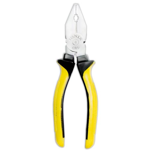 IONIX كماشة IONIX، كماشة قطع، كماشة مدمجة، كماشة أنف طويلة 8''، كماشة أنف طويلة من الصلب المتين، أدوات كماشة، أدوات، أدوات بلاستيك، كماشات منزلية حمراء، قطعة واحدة - Image 1