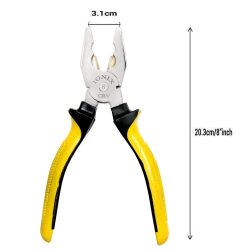 IONIX كماشة IONIX، كماشة قطع، كماشة مدمجة، كماشة أنف طويلة 8''، كماشة أنف طويلة من الصلب المتين، أدوات كماشة، أدوات، أدوات بلاستيك، كماشات منزلية حمراء، قطعة واحدة - Image 3