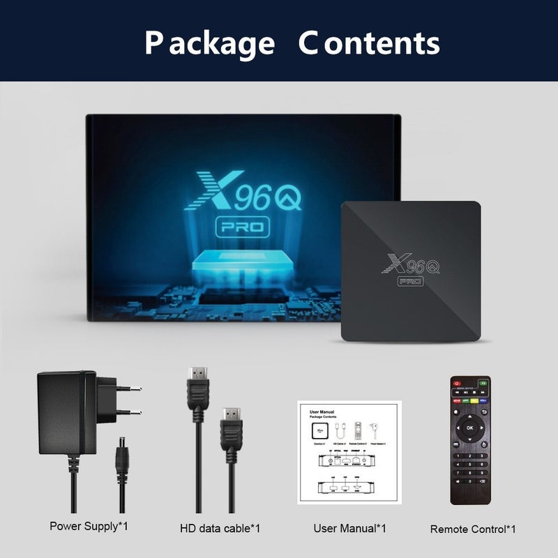 جهاز فك التشفير X96Q برو أندرويد 10 ثنائي التردد H313 تلفاز عالي الدقة 4K صندوق تلفاز - Image 5