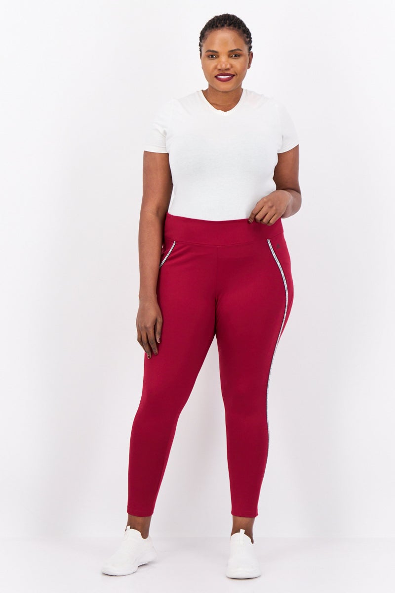 Adidas Women Sportswear Fit Traininjg 7/8 Legings, Maroon  - Image 4