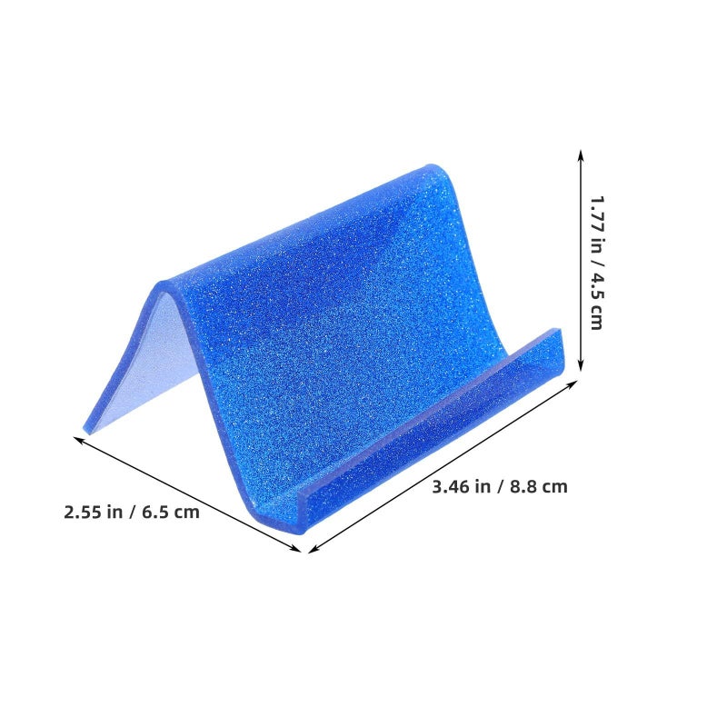 Blue Acrylic Glitter Business Card Holder Desktop Display Stand Organizer - Image 3