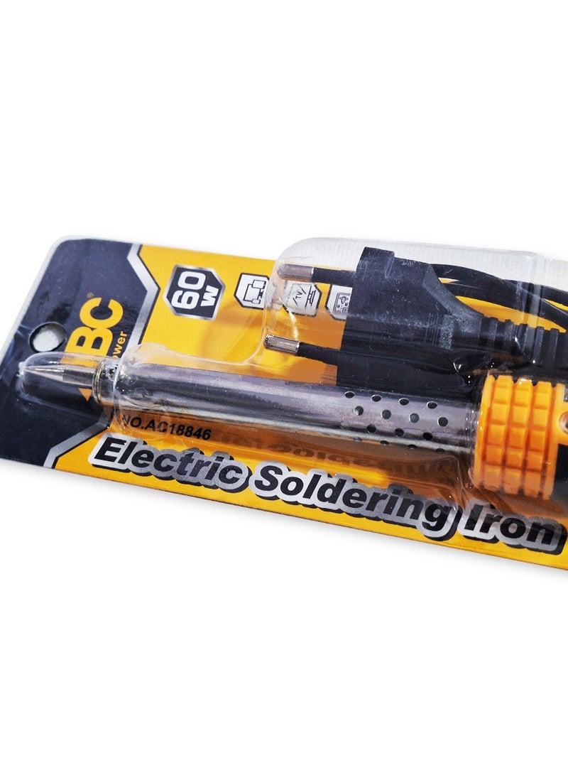 اي بي سي مكواة لحام كهربائية 60 وات، لإصلاح الأجهزة الإلكترونية والمنزلية، وأسلاك اللحام والدوائر الإلكترونية الدقيقة، رأس دقيق مثالي للمناطق الصغيرة والمعقدة، مقبض مريح مقاوم للحرارة لسهولة الإمساك والاستخدام - Image 2