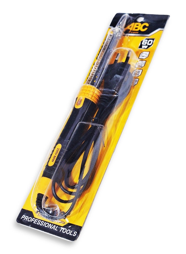 اي بي سي مكواة لحام كهربائية 60 وات، لإصلاح الأجهزة الإلكترونية والمنزلية، وأسلاك اللحام والدوائر الإلكترونية الدقيقة، رأس دقيق مثالي للمناطق الصغيرة والمعقدة، مقبض مريح مقاوم للحرارة لسهولة الإمساك والاستخدام - Image 4