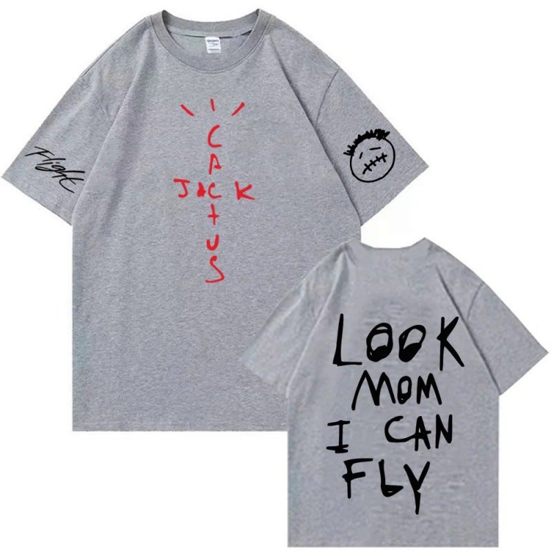 [European Size Cotton T] Travis Scott Look Mom I Can Fly T-Shirts - Image 4