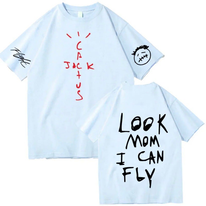 [European Size Cotton T] Travis Scott Look Mom I Can Fly T-Shirts - Image 5