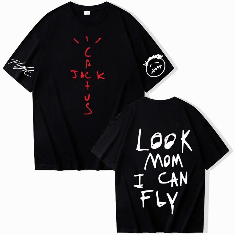 [European Size Cotton T] Travis Scott Look Mom I Can Fly T-Shirts - Image 2