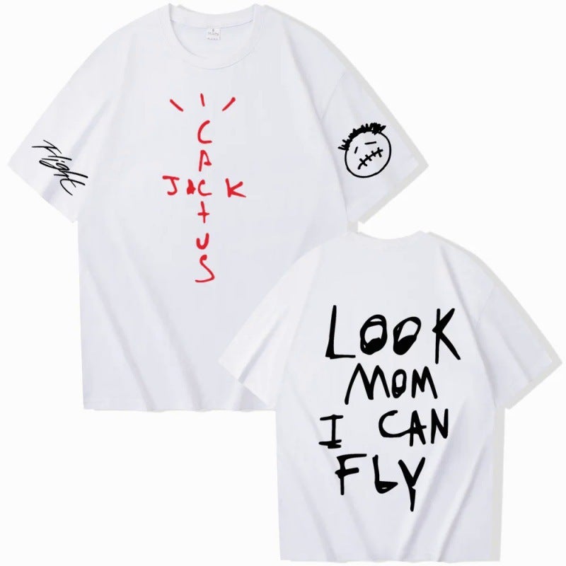 [European Size Cotton T] Travis Scott Look Mom I Can Fly T-Shirts - Image 3
