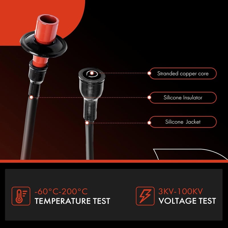 A-Premium مجموعة أسلاك شمعات الإشعال A-Premium لطرازات بورش 912 وفولكس فاجن - مجموعة 5 قطع - Image 3