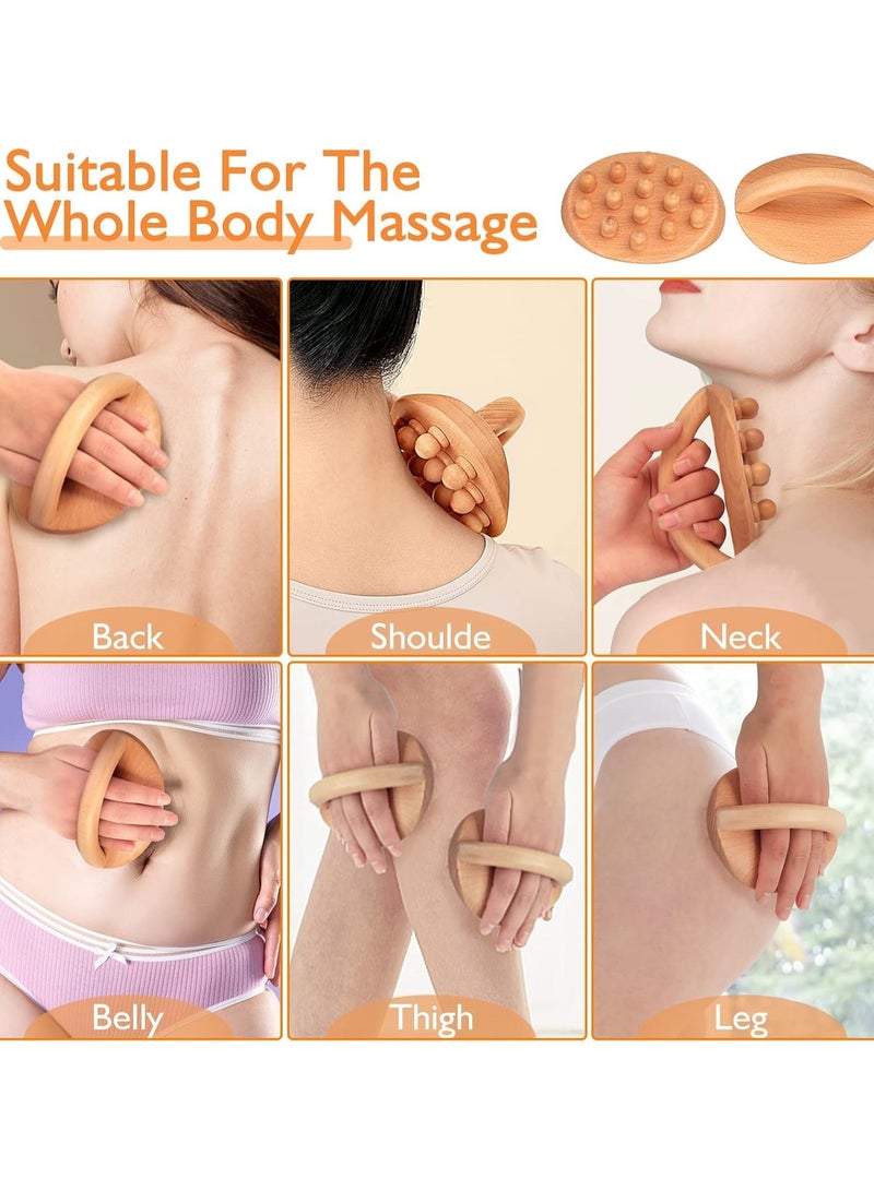 general Wood Massage Tool for Body Contouring and Massage, Wooden Gua Sha Tool with 14 Massage Beads for Waist, Hips, Thighs, Arms and Abdomen - Image 5