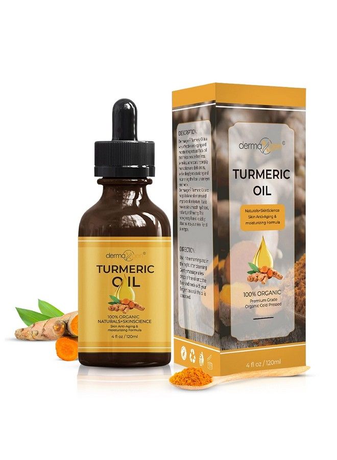 dermaxgen Turmeric Oil + Organic Moisturizer & Reduce Acne Clear Skin Tone Hydrate Dull & Dry Skin Anti Aging Skin Care Glow Oil For Face Neck & Eye 04 Fl Oz/120 Ml - Image 2